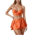 thumbnail image 1 of Women's High Cut Adjustable Backless Bikini Set with Chest Pads for Swimming and Beach, 1 of 5