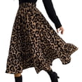 thumbnail image 1 of Women's High Elastic Waist Pleated A Line Midi Skirt, 1 of 6