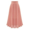 thumbnail image 1 of Women's High Elastic Waist Pleated Chiffon Skirt Midi Swing A-line Flowy Skirts, 1 of 2