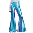 thumbnail image 1 of Idoravan Sequin Flare Pants Sparkly Glitter High Waisted Bell Bottoms Leggings Party Disco Clubwear for Women Women's High Elasticity High Waist Shiny Leather Skinny Pants, 1 of 5