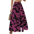 thumbnail image 1 of Women's High-End Pleated Drape Long Skirt - Lightweight Printed Elastic Waist Skirt for Commuting, Business Casual, and Formal Occasions,Hot Pink L, 1 of 5