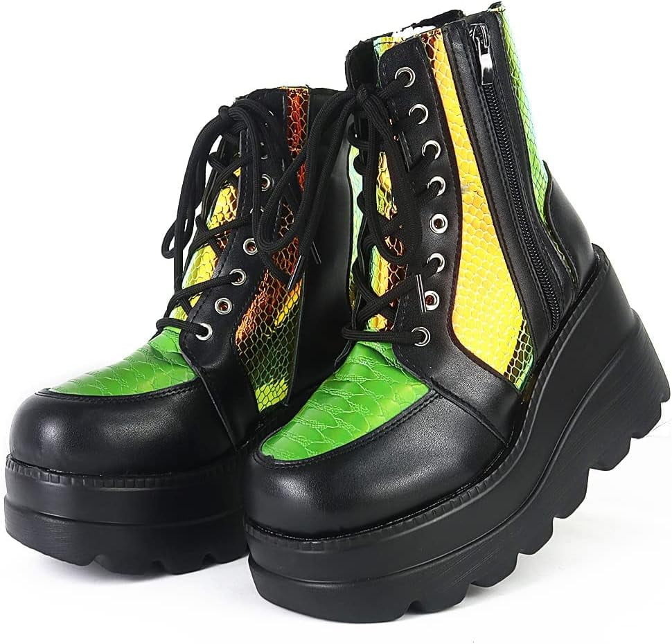 stq women's combat boots lace up ankle booties