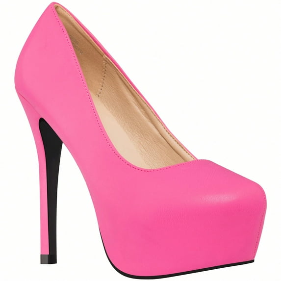Women's High Heel Pump Closed Toe Platform Heels Dress Pumps