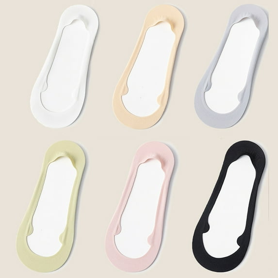 Women's High Heel Socks,Perfect for Dress Shoes,Ultra-Low Cut Cotton Ankle Socks,Summer Non-Slip Ankle Socks (One Size,6 Pair)