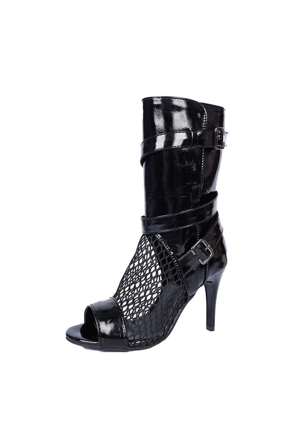 Women's High Heels Elegant Open Toe Platform Sandals with Mesh Weave Design for Evening Parties and Wedding Events