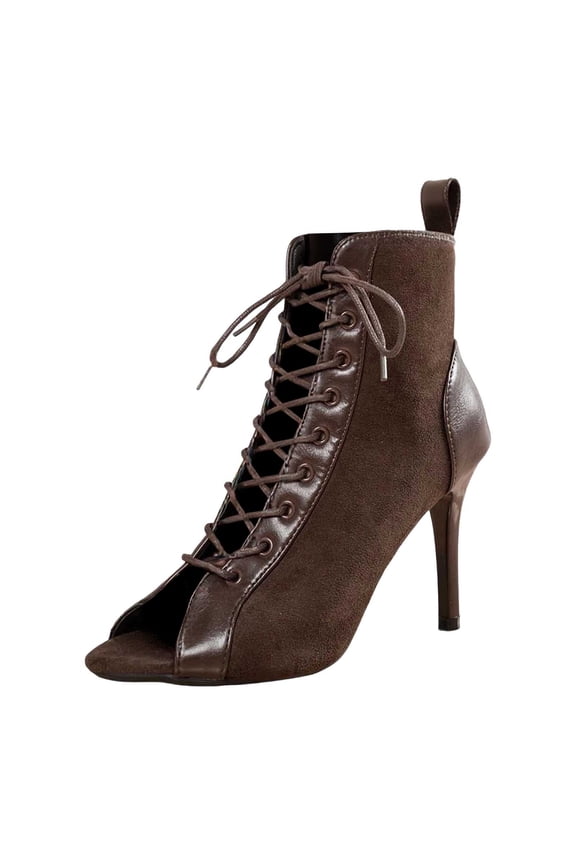 Women's High Heels Elegant Toe Stiletto Heels With Ankle Strap And Suede Finish for Stylish Moments