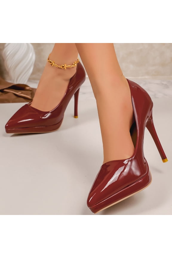 Women's High Heels Pumps Closed Pointed Toe Stiletto 4IN Heels Dress Wedding Shoes