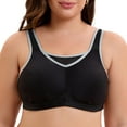 thumbnail image 1 of Women's High Impact Sports Bra Plus Size Wirefree Non-Padded Full Figure Bounce Control Running Bra 44G, 1 of 10