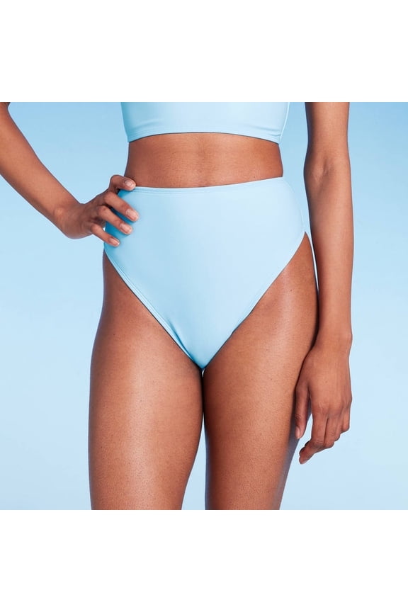 Wild Fable Women's Bikini Bottoms High Leg Cheeky High Waist XXS Light Blue