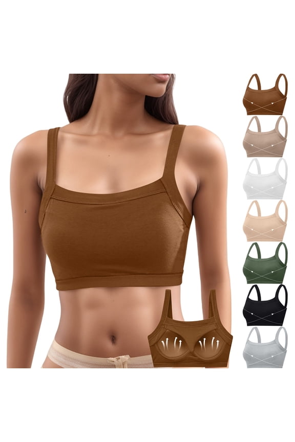 Women's High Neck Halter Tank Top Built-in Bra, Sleeveless Padded Ribbed Vest, Yoga Crop Top, Seamless Base Layer Camisole With Chest Cushion