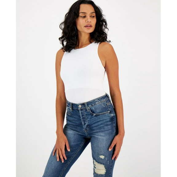 Women's High-Neck Sleeveless Bodysuit White XS
