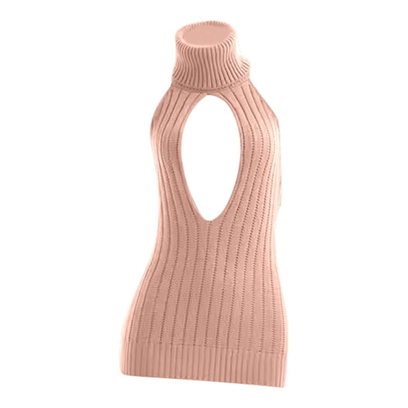 Women's High Neck Sleeveless Knit Midi Dress - Neck Tie Open Back Design, Chest Cutout Detail, Stylish Casual Wear,Size:One Size