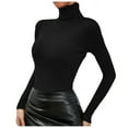 thumbnail image 1 of Women's High Neck Solid Color Knitted Sweater - Long Sleeve Turtleneck Top - Casual Fashion for Spring/Autumn/Winter, 1 of 6