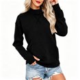 Women's High Neck Thermal Thumb Hole Sweatshirt Cross Stitch Detail ...