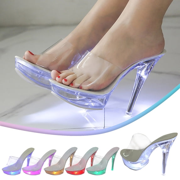 Women’s High Platform Heels Stiletto Sandals Open Toe Slip on Sexy Comfortable Dress Shoes Daily Party Wedding Bridal Pumps Green Size 7