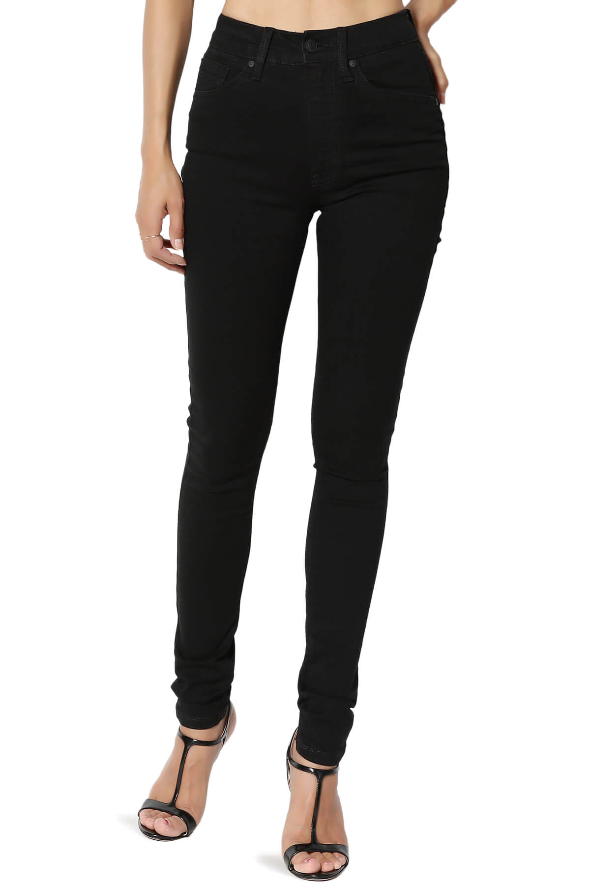 Women's High Rise 5 Pocket Soft & Stretch Denim 28in Inseam Ankle Skinnny Jeans - image 1 of 7