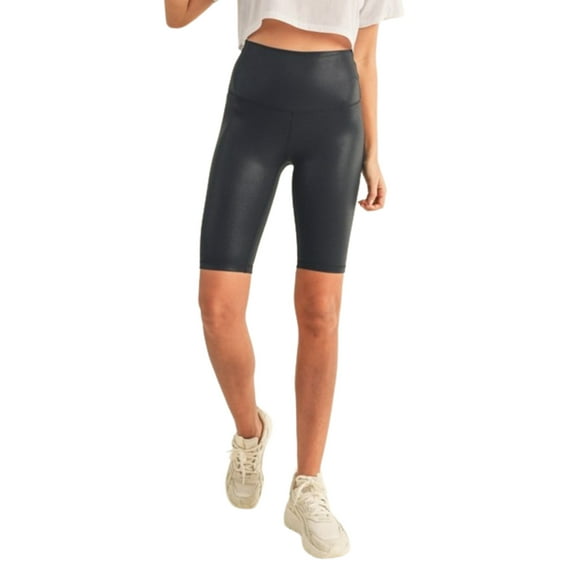 Women's High Rise Activewear Biker Shorts, Black, S