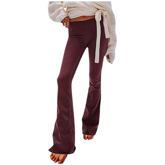 Women's High Rise Bootcut Jeans Flared Wide Leg Denim Pants High Waist with Pockets and Button Closure