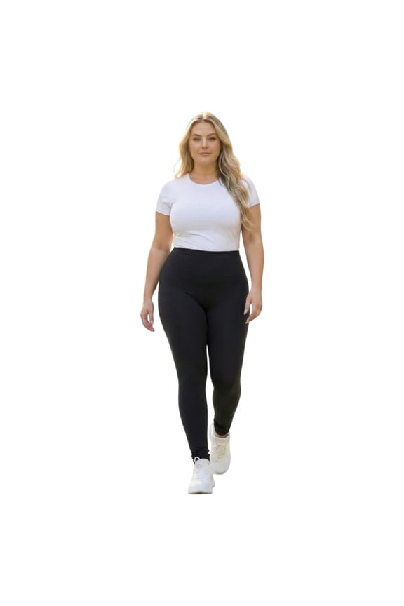 Couver Women's High Rise Casual Leggings, Black, XL/XXL