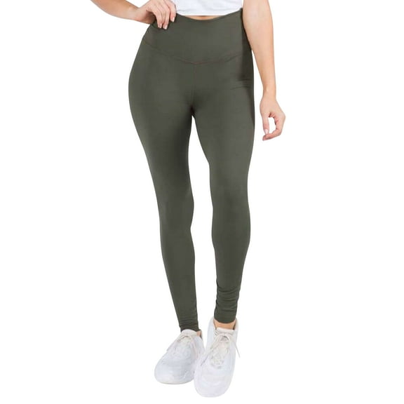 Women's High Rise Casual Leggings, Dark Olive, S/M
