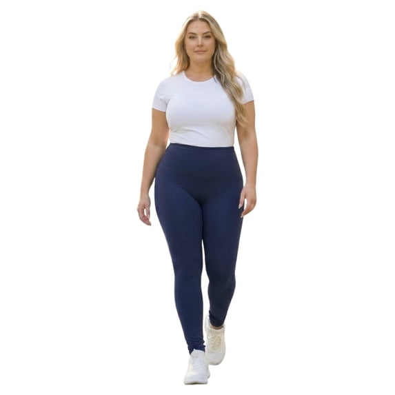 Couver Women's High Rise Casual Leggings, Navy, L/XL