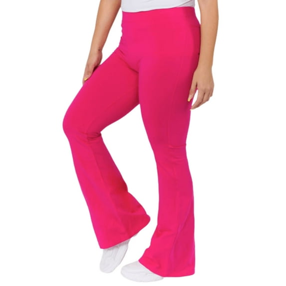 Women's High Rise Cotton Flare Leggings - Plus Size, FUCHSIA, 2XL