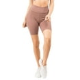 thumbnail image 1 of Women’s High Rise Matte Activewear Biker Shorts w/ Hidden Waistband Pocket - Smoky Mauve, L, 1 of 4
