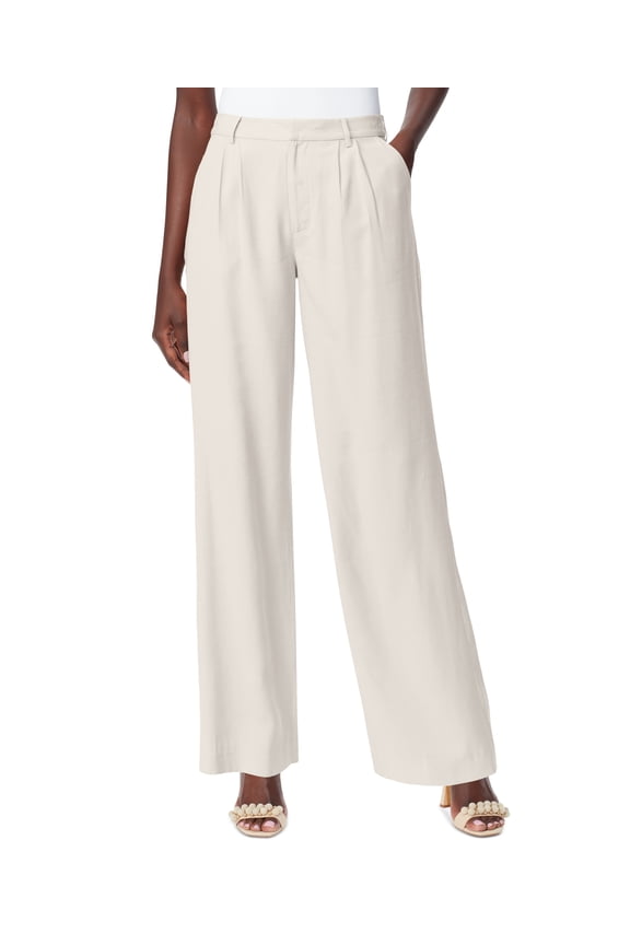 Women's High-Rise Pleated Wide-Leg Pants Tan 32