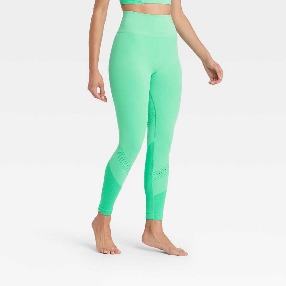 Women's High-Rise Seamless 7/8 Leggings - JoyLab Jade XS, Green