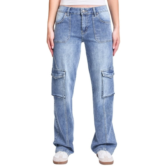 YMI Jeans Women's High Rise Skater Cargo Jeans