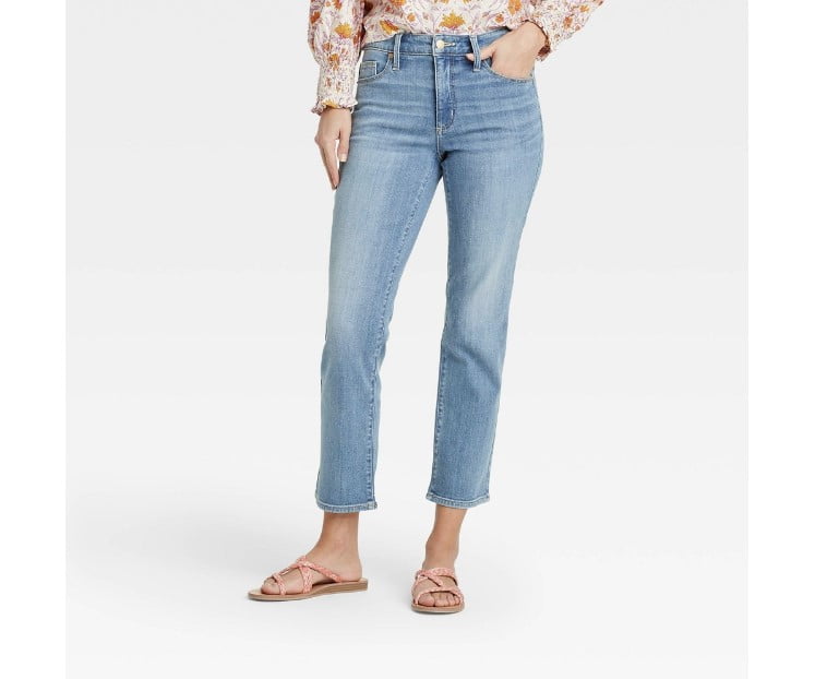 Womens High-Rise Slim Straight Fit Cropped Jeans Ghana Ubuy