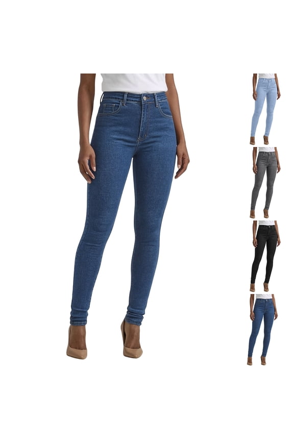Women's High Rise Stretch Skinny Jean Dark Blue M