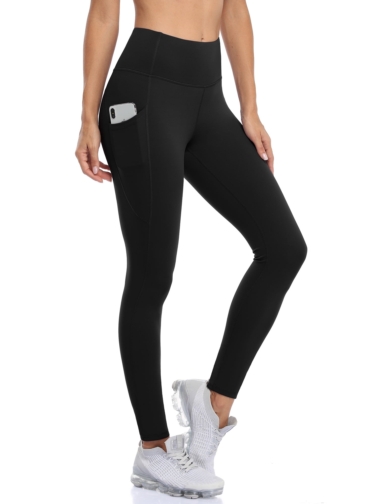 Women's Yoga Tights Solid Side Pocket Yoga Pants Peach Hip Sports Yoga Pants  Quick Dry Tight Sports Fitness Pants Seamless Leggings Sweatpants-Black_S :  : Fashion