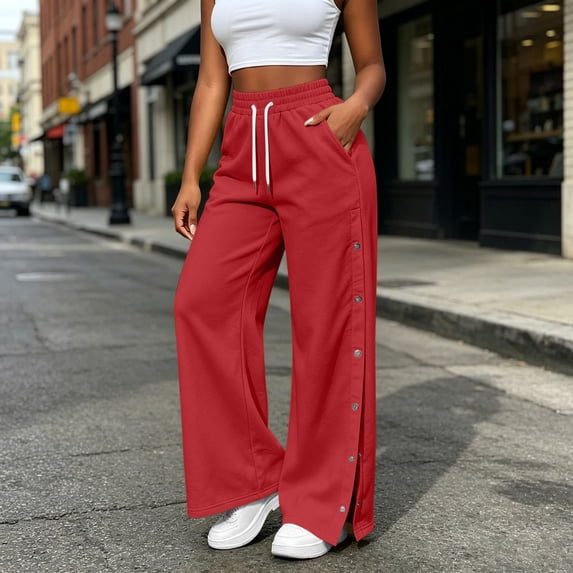 Women's High Rise Wide Leg Denim Jeans With Pockets Elastic Waist Drawstring Wasit Pants Casual Straight Trousers For Trendy Style