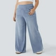thumbnail image 1 of Women's High Rise Wide Leg Jeggings Stretch Pull On Jeans Pants Soft Denim With Pockets, 1 of 7