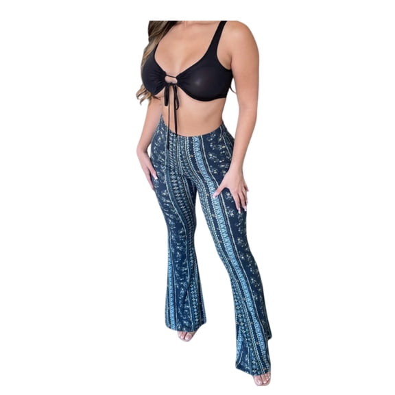 Women’s High Stretch Flared Pants, Slim Fit Micro-Bell Bottom Leggings, Elastic Waist Casual Lounge Pants for Daily Wear