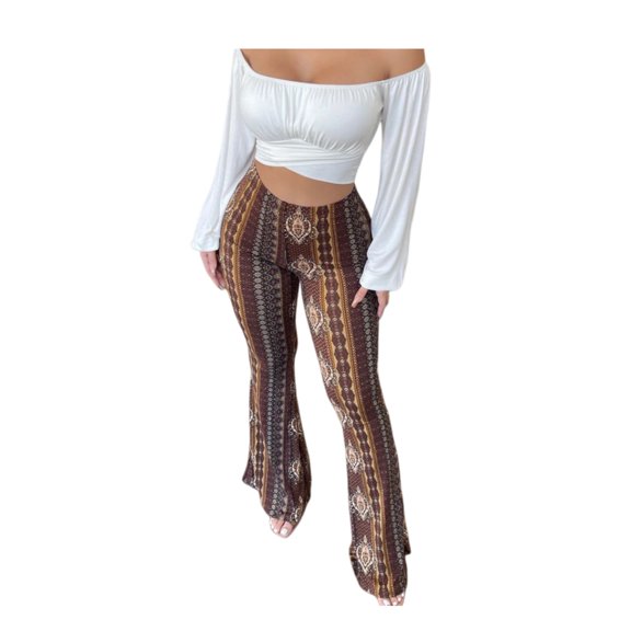 Women’s High Stretch Flared Pants, Slim Fit Micro-Bell Bottom Leggings, Elastic Waist Casual Lounge Pants for Daily Wear