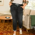 thumbnail image 1 of Women's High-Stretch Pull-On Drawstring Jogger Jeans with Elastic Waist and Deep Pockets, 1 of 7