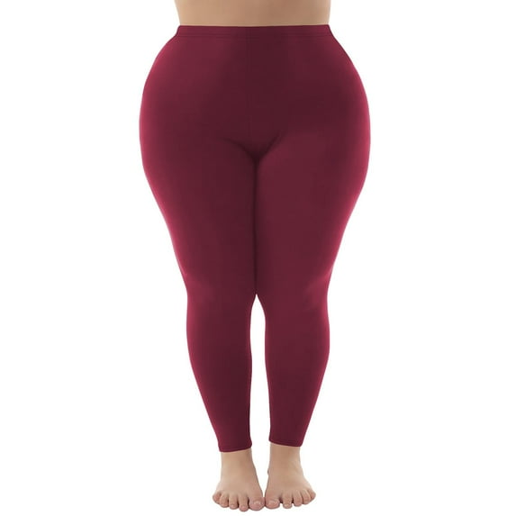 Women's Plus Size Leggings, High Waisted 4-Way Stretch Yoga Pants, Soft Tummy Control Lounge Pants, Comfortable Casual Workout LeggingsRed XXXL