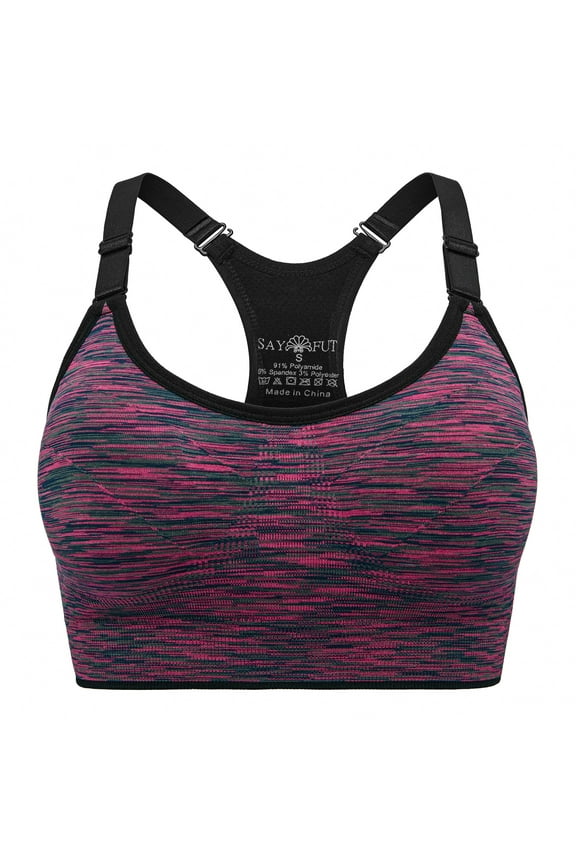 Women's High Support Racerback Sports Bra Adjustable Cami Bra Athletic Tops with Removable Pads