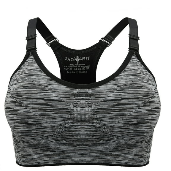 Women's High Support Racerback Sports Bra Adjustable Cami Bra Athletic Tops with Removable Pads