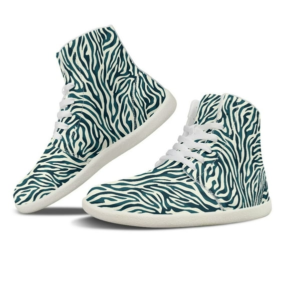 Women's High Top Black Sneakers Comfort Wide Toe Box Barefoot Shoes Tennis Shoes Comfy Wide Toe Box Barefoot Shoes Hip Hop