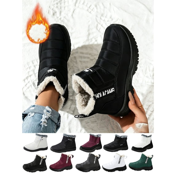 Women's High Top Fleece Lined Thickened Soft Sole Boots Warm Stylish Winter Snow Boots For Daily Wear And Comfort