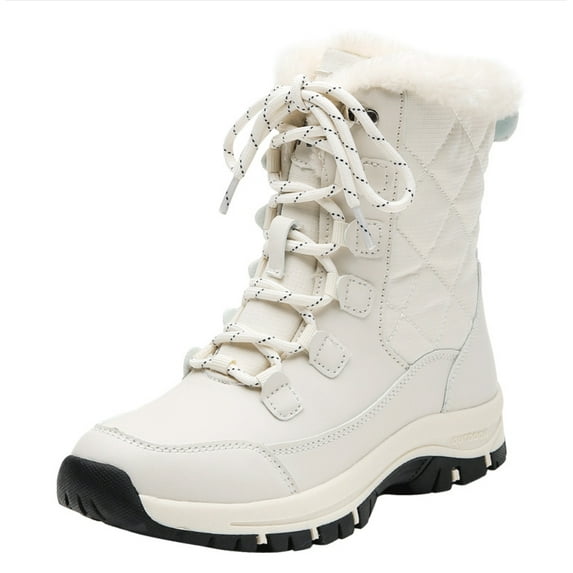 Women's High - Top Snow Boots with Faux Fur Lining - Warm, Slip - Resistant Snow Boots for Winter Daily Wear