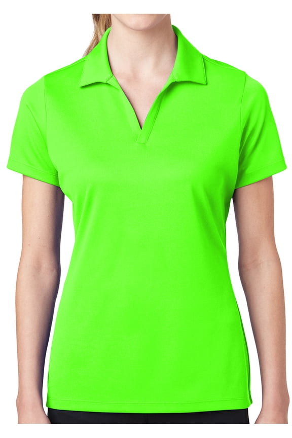 Women's High Visibility Moisture-Wicking Polo Shirt - Neon Green, XL