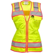 Women's High Visibility Safety Vest with Pink Trim, Type R Class 2, Small, SAFEGEAR