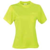 Women's High Visibility Short-Sleeve T-Shirt with Pocket, Non-Certified, Lime, 3XL, SAFEGEAR