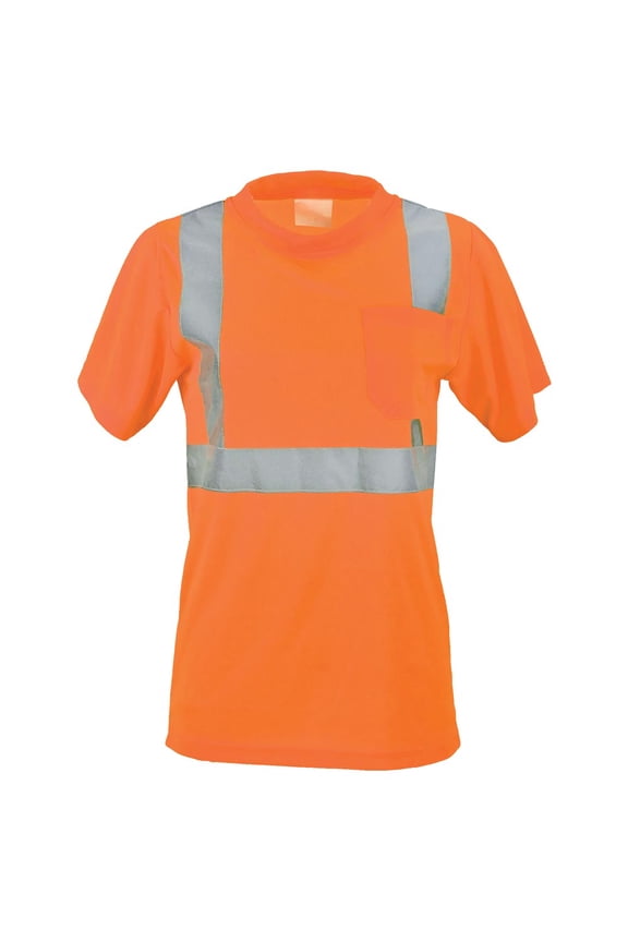 Women's High Visibility Short-Sleeve T-Shirt with Pocket, Type R Class 2, Orange, XL, SAFEGEAR
