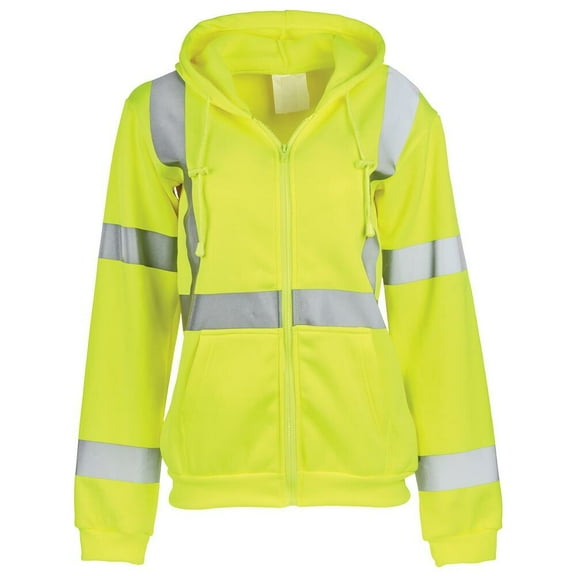 Women's High Visibility Zip Sweatshirt, Type R Class 3, Medium, SAFEGEAR