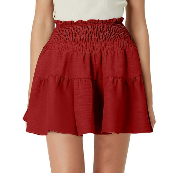 Women's High Waist A Line Mini Skirt - Flowy Pleated Ruffles, Cute Style for Summer Dating - S-XXL Sizes